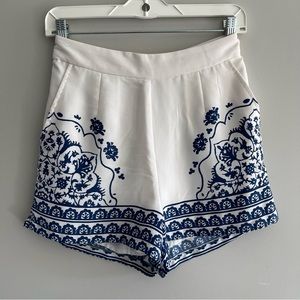 Dynamite blue and white shorts